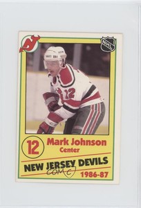 1986-87 New Jersey Devils Police Mark Johnson #12