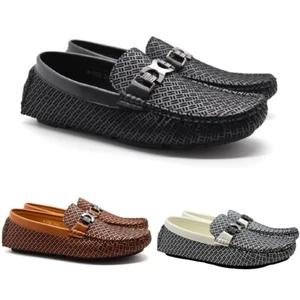 Mens Slip On Loafer Driving Moccasin Boat Deck Buckle Designer Casual Shoes Size - Picture 1 of 28