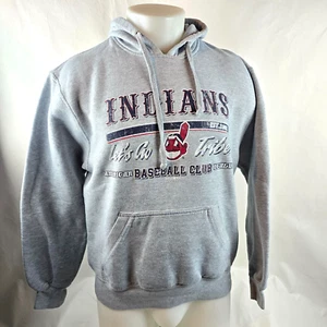 Cleveland Indians Sweatshirt Mens Medium Grey Hoodie Tribe Baseball 2008 MLB - Picture 1 of 10