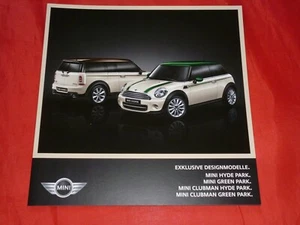 MINI R55 R56 Hatch Clubman Hyde Park Green Park modelos especiales folleto de 2012 - Imagen 1 de 2