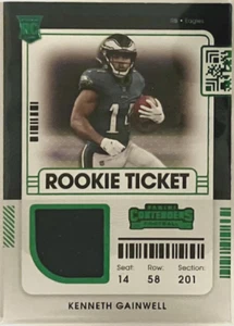 2021 Panini Contenders Kenneth Gainwell RC Green Rookie Ticket Swatch RTS-KGA - Bild 1 von 2