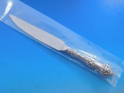 Cuchillo para carne Old Orange Blossom de Alvin/Gorham de plata esterlina dentado personalizado Foto 1 de 4