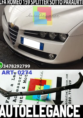 0274 ALFA ROMEO 159 LIP SPOILER SOTTO PARAURTI ANTERIORE SPLITTER ABS NERO
