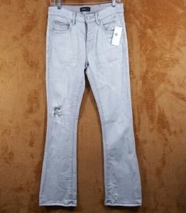 PURPLE BRAND Mens Jeans Size 32 Light Gray Wash Flare Leg Slim Fit P004 $320 - Picture 1 of 9
