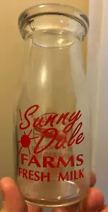 Half Pint War Bonds Milk Bottle Airplane Sunny Dale Farms Galeton PA Pyro Paint - Picture 1 of 8