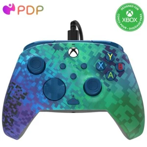 PDP REMATCH Wired Xbox Controller Glitch Green/Blue, PC/Xbox, Mappable Buttons - Picture 1 of 7