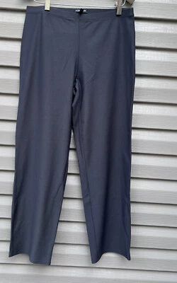 Eileen Fisher Black Viscose Pull On Elastic Waist Crop Pants Petite Medium 30x29 - Image 1 of 4