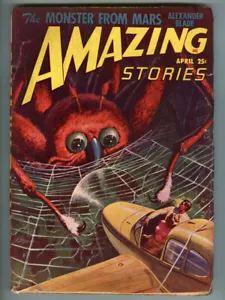 April 1948 AMAZING STORIES Science Fiction Magazine! MONSTER From MARS by SHAVER - Picture 1 of 8