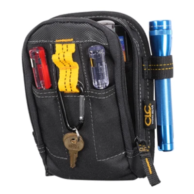 9 Pocket Zipper Tool Belt Pouch w/ Carabiner Clip - Custom Leathercraft CLC 1504 - Image 1 of 4
