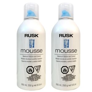 2x Rusk Maximum Volume and Control Mousse Foam Hair Styling 250g 8.8oz NEW HTF