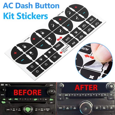 AC Dash Button Kit Replacement Repair Decal Stickers For Chevrolet GMC Tahoe US - Imagem 1 de 4