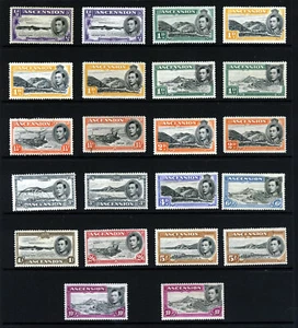 ASCENSION King George VI 1938- 53 Pictorial Set Perf Varieties SG 38 to 47b MINT - Picture 1 of 2