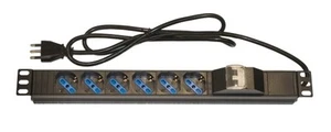 Multipresa con Interruttore e Magnetotermico 6 prese Schuko Armadio per Rack 19 - Foto 1 di 4