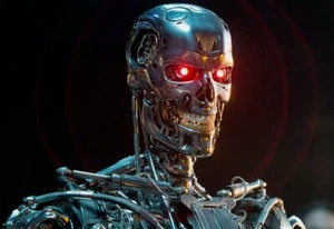 Terminator Robot Model T-101 Movie Poster Arnold Schwarzenegger - Picture 1 of 8