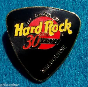 PIN MELBOURNE AUSTRALIA 30º ANIVERSARIO SERIE DE PÚAS DE GUITARRA NEGRA Hard Rock Café - Imagen 1 de 1