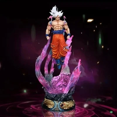 Ultra Instinct Goku Figure Dragon Ball Z Statue 25CM Light-Up PVC Anime Model - Image 1 of 4