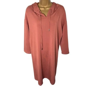 Cynthia Rowley Hoodie Sweatshirt Dress Lightweight Stretch Rust M - Picture 1 of 4