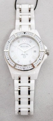 Bulova Marine Star 98P172 37mm White Women's Watch - Image 1 of 4