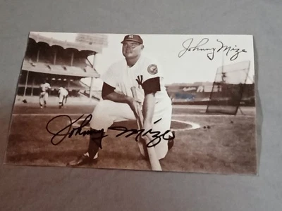 Foto firmada por Johnny Mize 3 1/2 x 5 1/2 Yankees #cr Foto 1 de 3