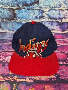Seltene Vintage CCM American Needle Cleveland Indianer 100 % Wolle großes Logo Druckknopflasche Mütze - Bild 1 von 8