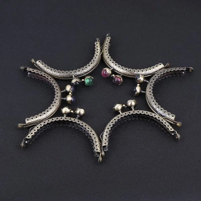 6 Pezzi Telaio Borsa Metallo Manico Borsa Frizione Telaio Borsa Fare Forniture - Immagine 1 di 4