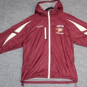 Vintage Kingston Tiger Band Jacket Mens L Maroon Turner Hooded Windbreaker - Picture 1 of 7