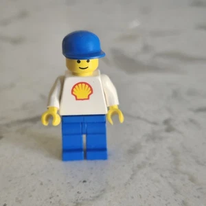 LEGO Classic Town Shell Gas Station Minifigure with Blue Hat and Legs - Picture 1 of 5