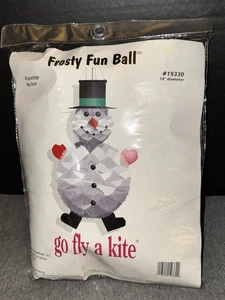 Vintage Christmas Frosty Fun Ball Go Fly A Kite Snowman Nylon Wind Sock 1999 TW1 - Picture 1 of 9