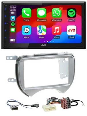 JVC Bluetooth 2DIN MP3 DAB USB Autoradio für Nissan Micra 2010-2013 silber - Bild 1 von 4