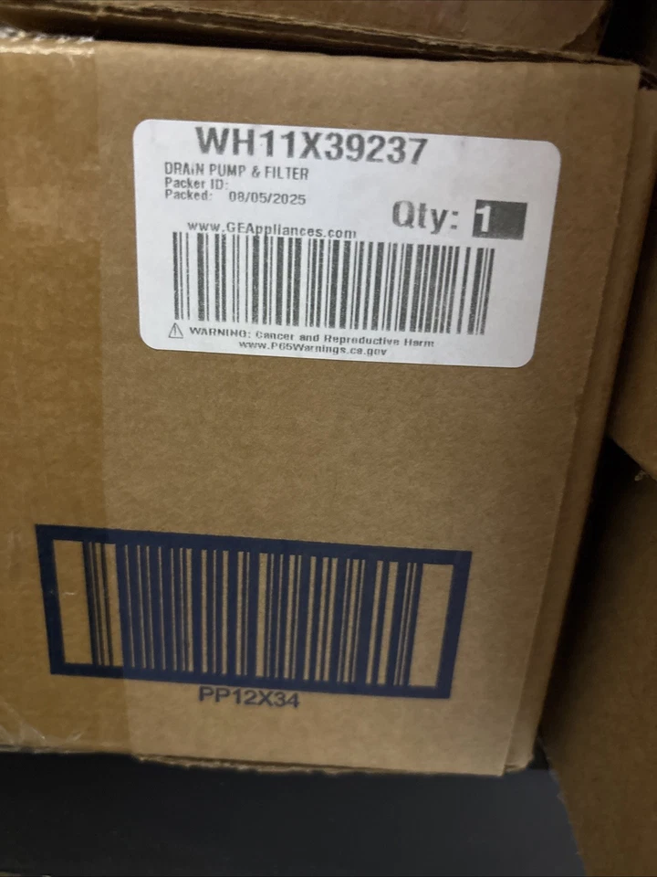 原始设备制造商原装 GE DRAIN PUMP & FILTER WH11X39237 — 第 1/1 张图片