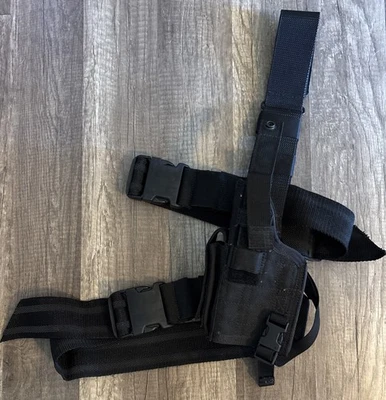 Blackhawk Tactical Thigh Leg Drop Pistol Holster Black Left Handed/leg - Image 1 of 4