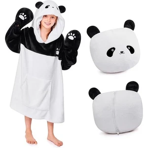 Felpa con cappuccio coperta panda indossabile per bambini - Foto 1 di 4
