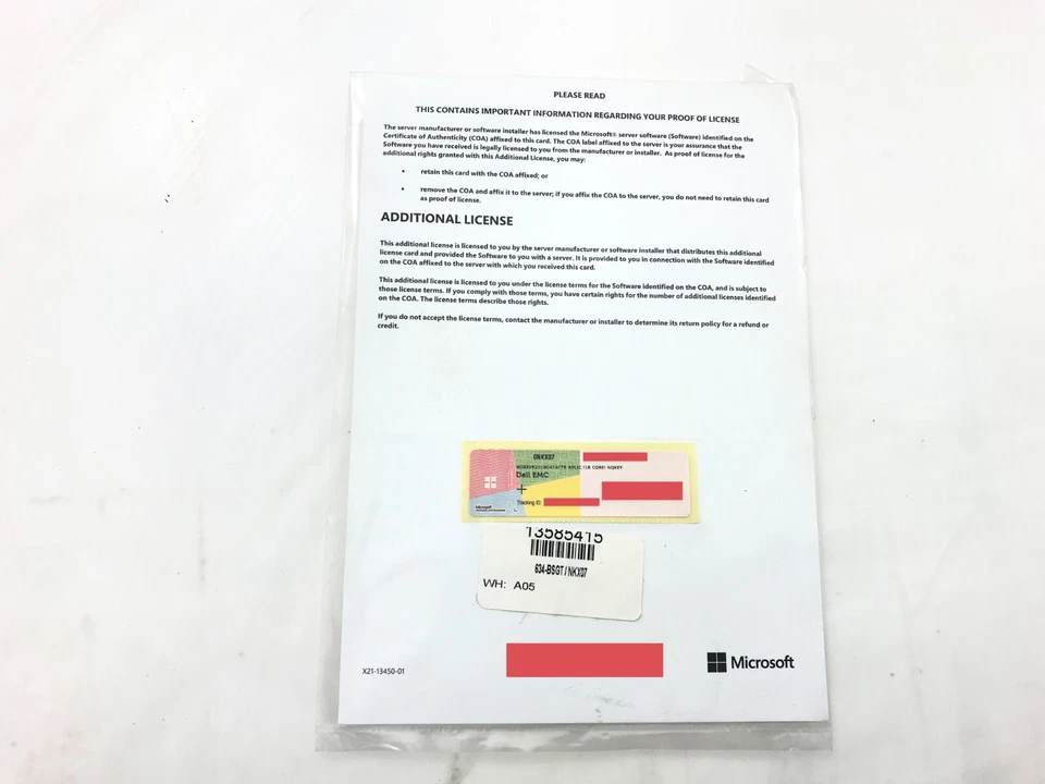 Dell 634-BSGT Microsoft Windows Server 2019 ADDITIONAL 16 Core License - Image 1 of 1