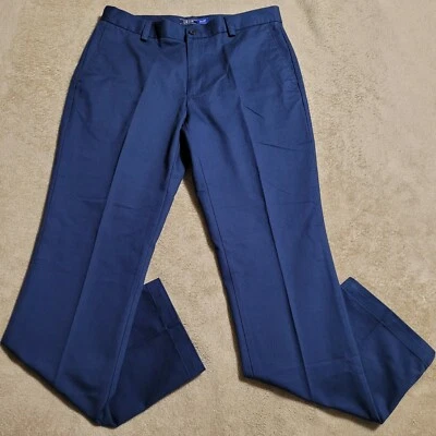 IZOD PANTS American Chino Non-Iron Flat Front Straight Navy Blue W30 X L30 NEW - Image 1 of 4
