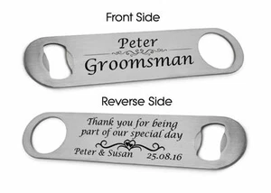 Personalised Bottle Opener Best Man, Groomsman Wedding Day Favour Thank You Gift - Picture 1 of 8