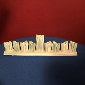 Vintage Handmade Menorah Chanukah Candle Hebrew Ceramic One Of A Kind. - Picture 1 of 8