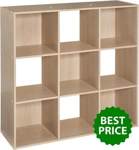 9 Cube Modern Storage Organizer Bookshelf Office Living Room Shelf Large Birch - Picture 1 of 10