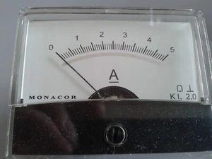 DREHSPUL-EINBAU-INSTRUMENT 5A  B60xL46 MONACOR PM-2 vintage historisch  Nr. 42 - Picture 1 of 3