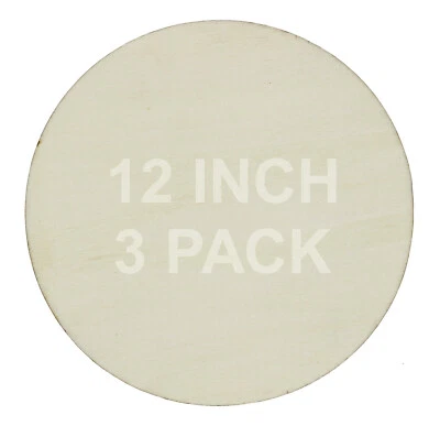 Formas de recorte circular redondo de 12 pulgadas, hágalo usted mismo forma artesanal de madera sin terminar - Paquete de 3 Foto 1 de 4