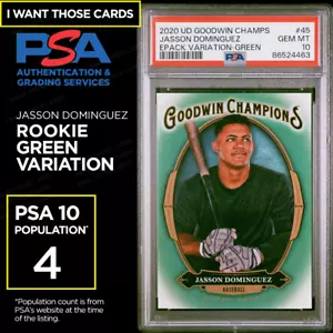 Jasson Dominguez Rookie PSA 10 🔥 2020 UD 1st Year RARE GREEN VARIATION Pop. 4 - Bild 1 von 4
