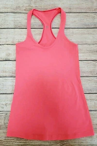 LULULEMON RACER BACK PINK STRETCH TANK TOP YOGA FITNESS 4? 6? - Picture 1 of 6