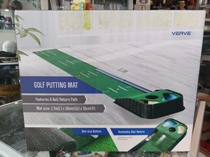 VERVE GOLF PUTTING MAT NON SLIP AUTOMATIC BALL RETURN (VR-UEX-GF300) IN BOX - Picture 1 of 14