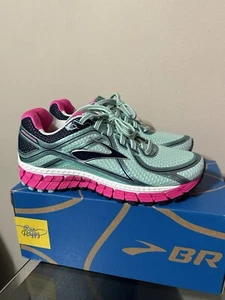 MEW Brooks Adrenaline GTS 16 Womens Sz 8 Shoes Road Running Pink Navy Teal - Picture 1 of 12
