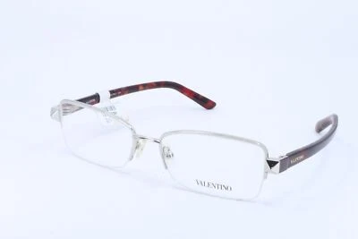 Valentino V2123 Gold Rectangle Women Semi Rimless 53-16-135 Eyeglasses Frames - Image 1 of 4