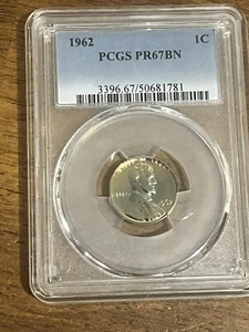 1962 Proof Penny TONED Lincoln Cent PCGS PR67BN Not BROWN It’s Silver/ Green! - Picture 1 of 18