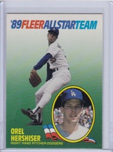 Orel Hershiser 1989 Fleer All Star Team Baseball Card 7 of 12 Grade NMMT