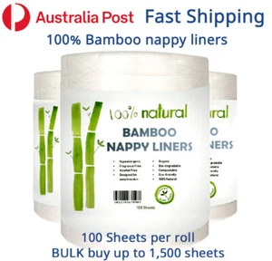 100% Bamboo Nappy Diaper Liners/Baby cloth, disposable, organic, 8 rolls - Picture 1 of 5