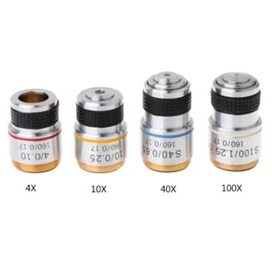 Microscope Adapter 4X 10X 40X 100X Achromatic Objective Lens for Biological - Bild 1 von 16