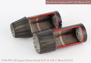 1/48 KA Models F-16 A/B, C/D Block 25/32/42 P&W EXHAUST NOZZLE & AFTER BURNER SE - Picture 1 of 4