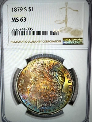 1879s NGC MS 63 Morgan $🔥Gorgeous  Rainbow Toning🔥Dripping In Luster." VIDEO" - Image 1 of 4